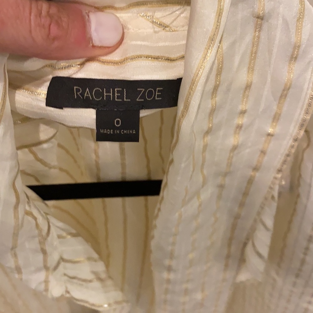 Rachel Zoe button down puff shoulder top - Picture 3 of 3